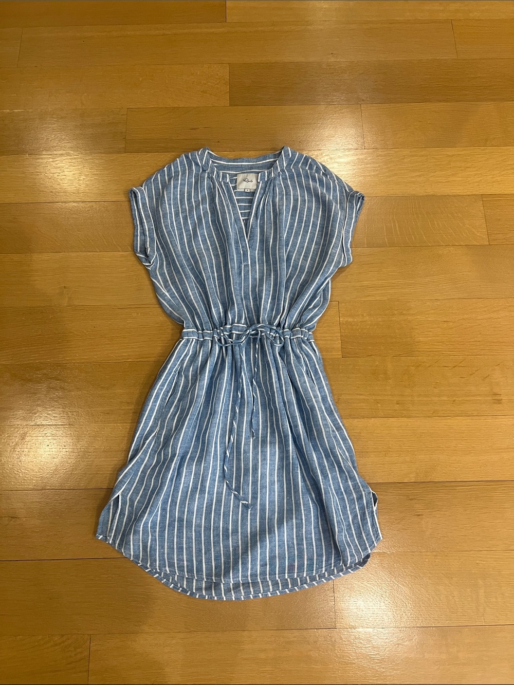 Rails Blue and White Striped Tie-Waist Dress. Size Small